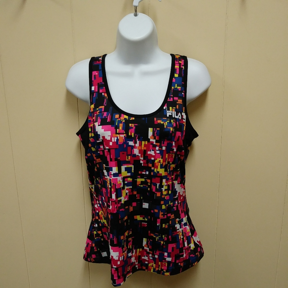 Fila Athletic tank with built in sports bra sz M EUC